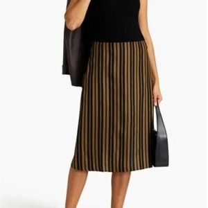 RAG & BONE Mandy striped satin-twill midi skirt - XS